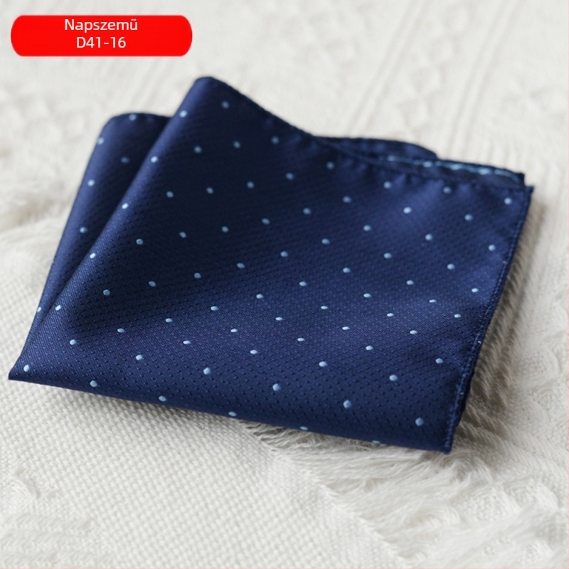 Férfi öltönyzsebkendő – poliészter, poliészter bélés, fonalfestett, semleges stílus, változatos mintázatok