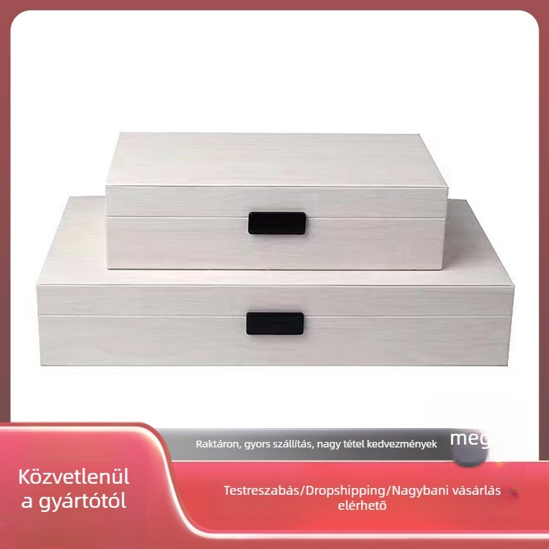 Bőr ékszerdoboz — modern egyszerű design, kemény héj, egységes mintázat, asztali tárolás