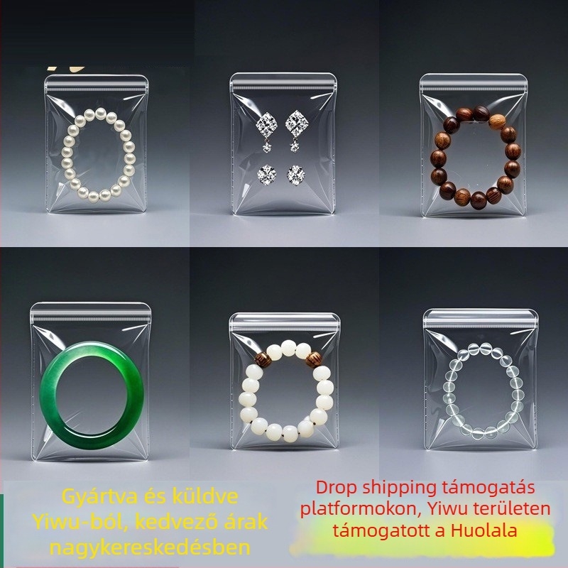 PVC átlátszó ékszer ZIPLOCK zacskók – belső csomagolás, műanyag, ékszer csomagolás, 100 darabos készlet