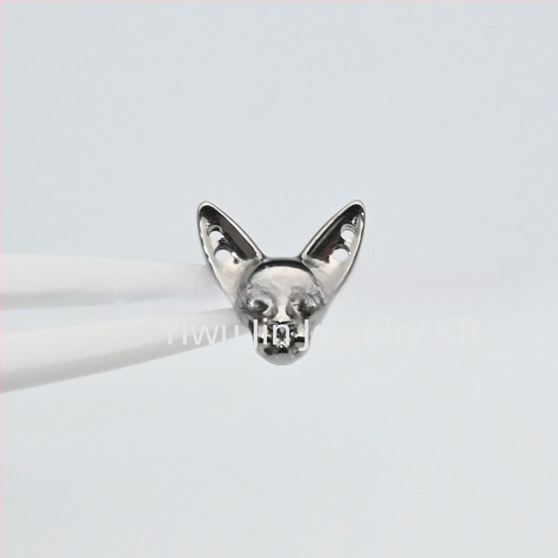 Ajak stud fülbevaló – Titán ötvözet, Sphynx macska design, macska fej motívum, mikro beállítás, uniszex punk