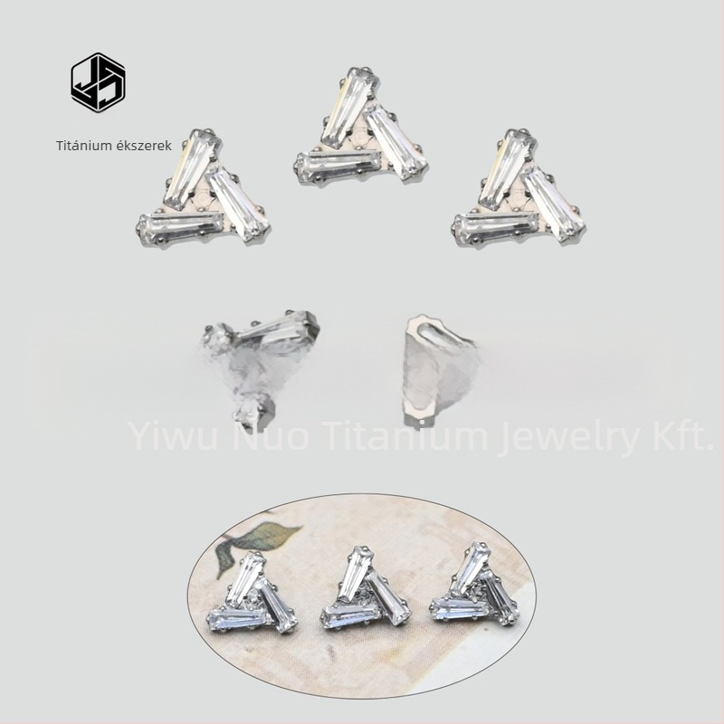 Lip stud fülbevalók, geometriai forma, ASTM F-136 titánötvözet, mikro-beállítás, női divat