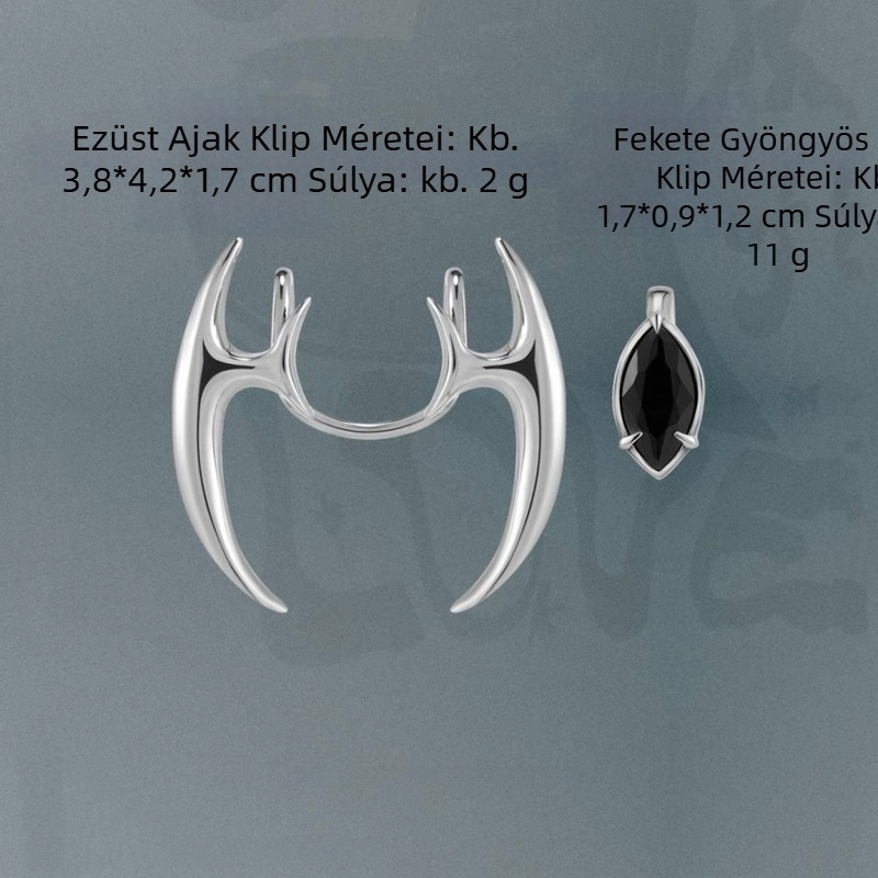 Kővel díszített ajakklipsz készlet, 2 darab, réz, elektroplating, geometriai uniszex stílus