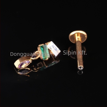 Orr piercing titán ötvözetből – korona alak, elektroplattázás, uniszex természetes stílus