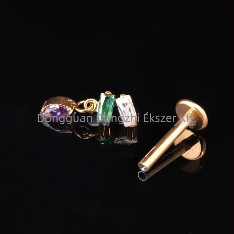 Orr piercing titán ötvözetből – korona alak, elektroplattázás, uniszex természetes stílus