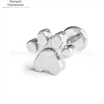 Macska karma ajakszúró ékszer, polírozott G23 titán, geometriai forma, uniszex, természetes stílus