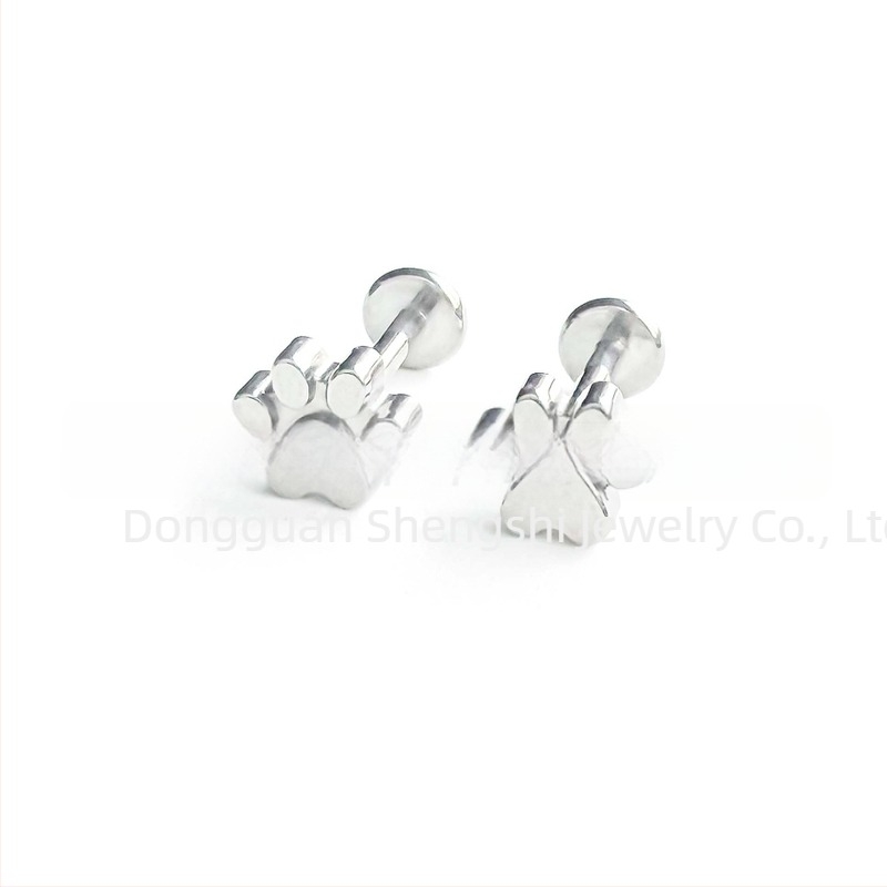 Macska karma ajakszúró ékszer, polírozott G23 titán, geometriai forma, uniszex, természetes stílus