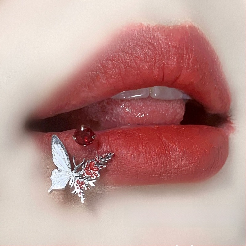 Ajakgyűrű és ajaktüske, belső menetes, titánium acél, kézzel készített