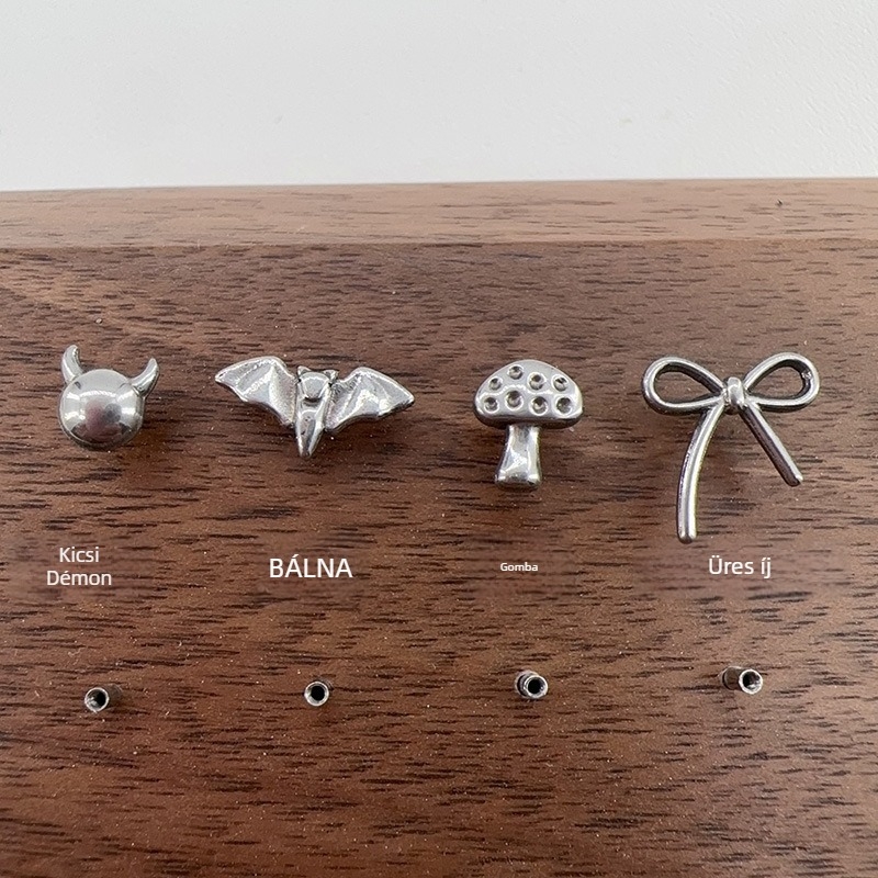 Ajakpiercing ékszer, titan ötvözet, aszteroida sorozat, cirkón kristályok, elektroplatizálás, anodizálható