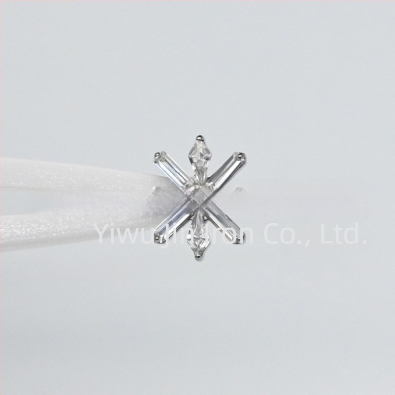 Titánium ötvözetű virág alakú fül-studok, mikro-beállítás, uniszex, Princess sorozat