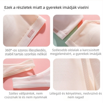 Omeifen pubertás lányoknak drót nélküli, légáteresztő pamut melltartó, teljes kosár