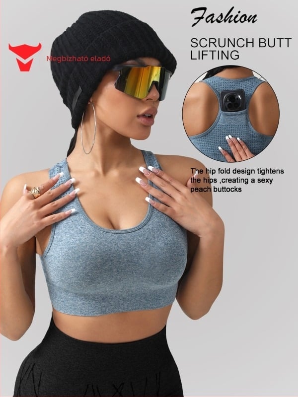 Sima sportmelltartó jóga számára, ütéscsillapító, teljes kosár, nylon kötött anyag, dupla vállpántok