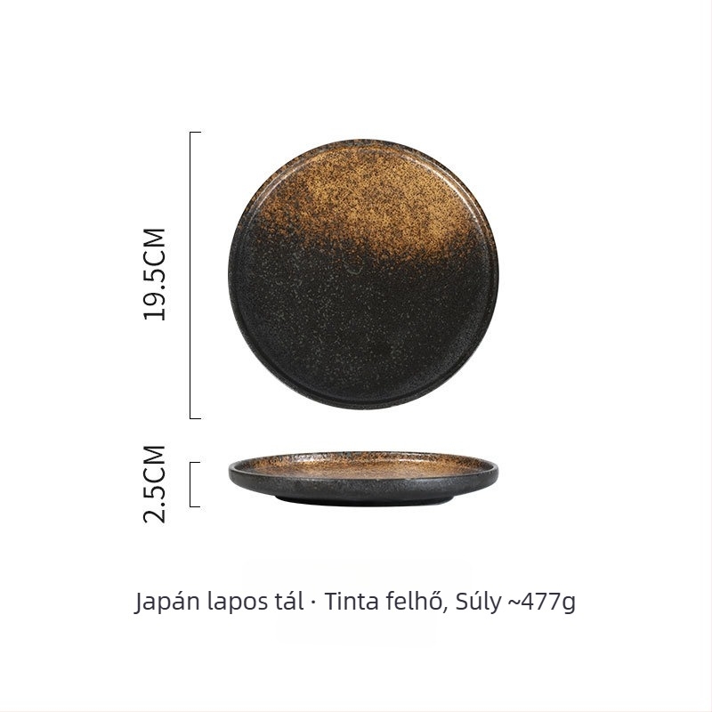 Porcelán tányér – japán stílus, kerek, mikrohullámú sütőben használható, változatos minták