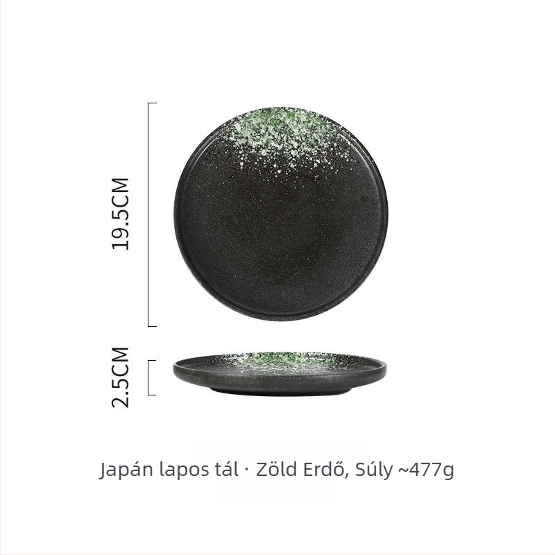 Porcelán tányér – japán stílus, kerek, mikrohullámú sütőben használható, változatos minták