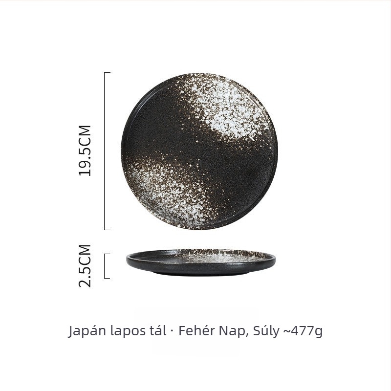 Porcelán tányér – japán stílus, kerek, mikrohullámú sütőben használható, változatos minták