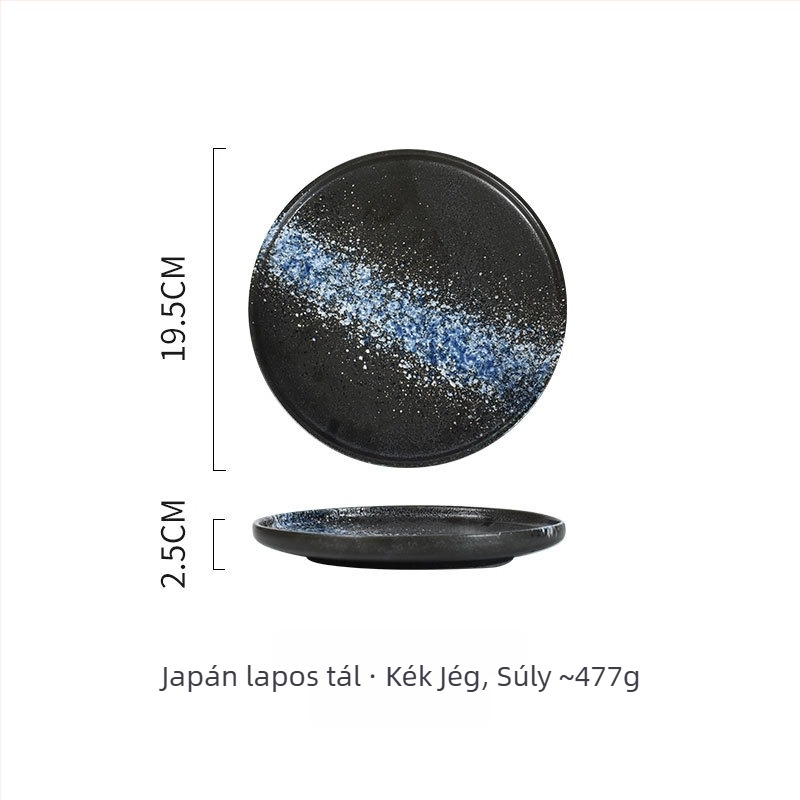 Porcelán tányér – japán stílus, kerek, mikrohullámú sütőben használható, változatos minták
