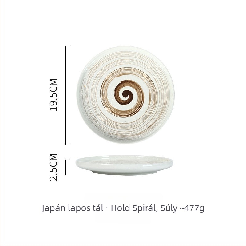 Porcelán tányér – japán stílus, kerek, mikrohullámú sütőben használható, változatos minták