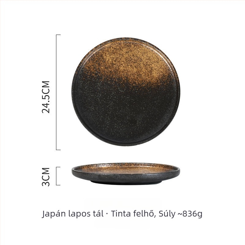 Porcelán tányér – japán stílus, kerek, mikrohullámú sütőben használható, változatos minták