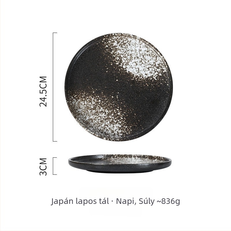 Porcelán tányér – japán stílus, kerek, mikrohullámú sütőben használható, változatos minták