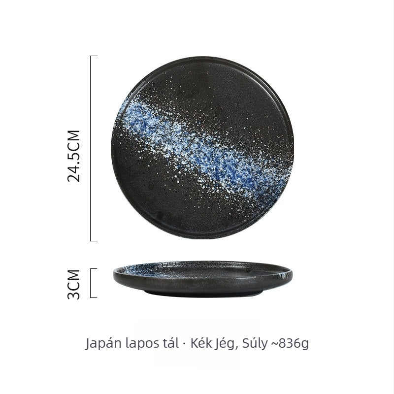 Porcelán tányér – japán stílus, kerek, mikrohullámú sütőben használható, változatos minták
