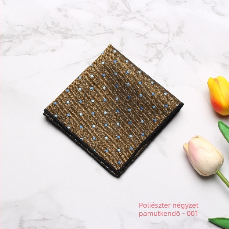 Férfi zsebkendő a zakóhoz – trendi stílus, poliészter, jacquard, minta: pöttyök, csíkok, levelek