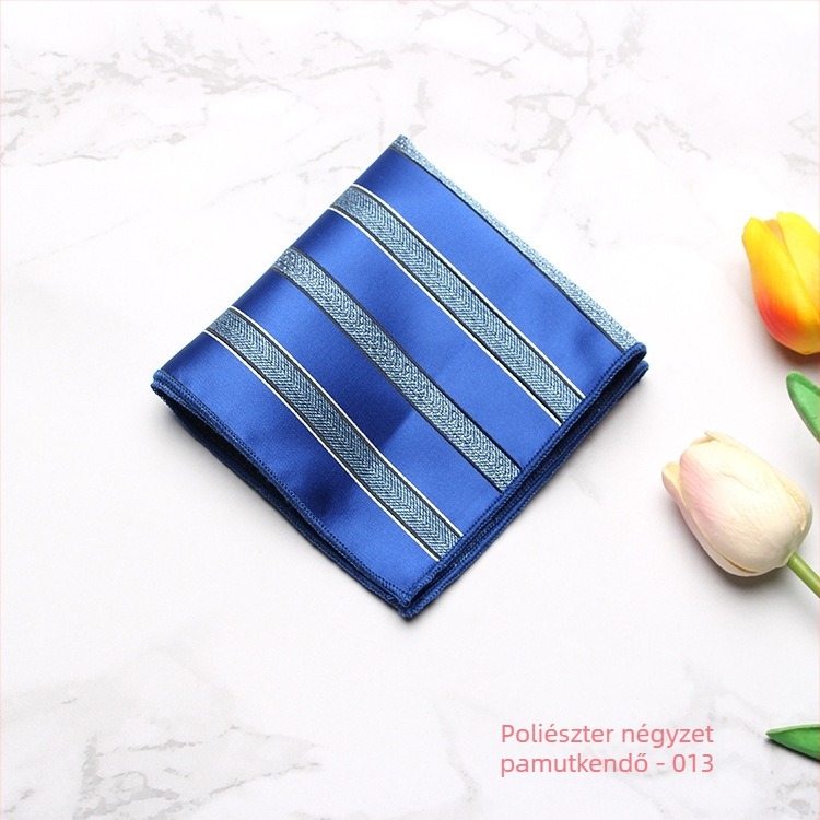 Férfi zsebkendő a zakóhoz – trendi stílus, poliészter, jacquard, minta: pöttyök, csíkok, levelek