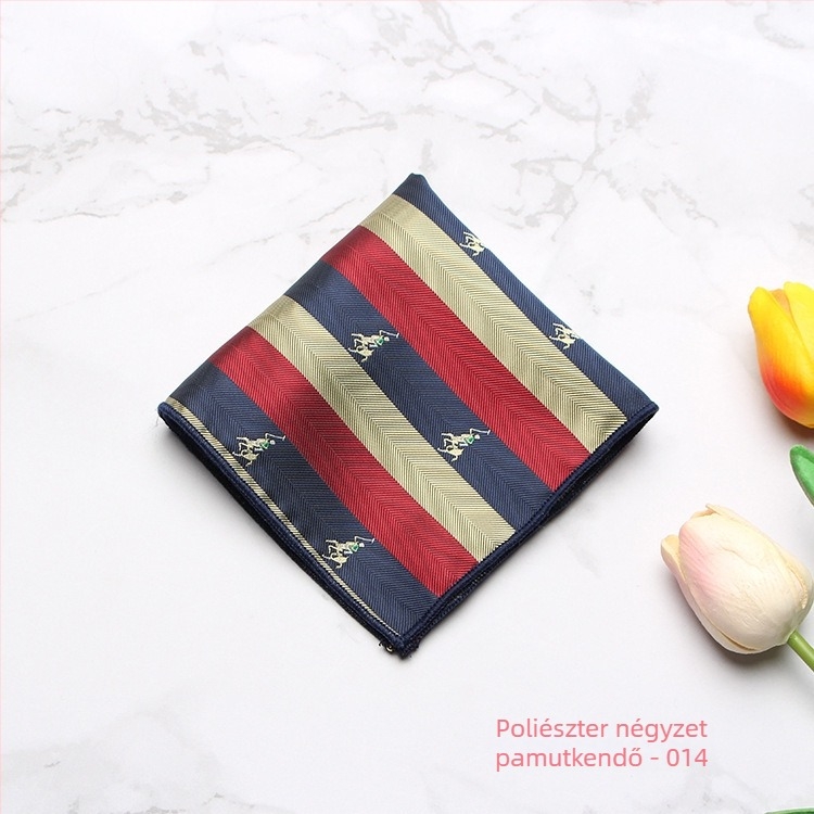 Férfi zsebkendő a zakóhoz – trendi stílus, poliészter, jacquard, minta: pöttyök, csíkok, levelek