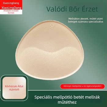 Mellpad a mastectómia után, háromszög alakú protézis, könnyű hab, lélegző, láthatatlan, diszkrét támogatás