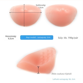 Szilikon mellprotézis — vastagabb töltőpárna, mesterséges mellforma, rehabilitációs típus. Anyag: szilikon; Forma: mesterséges; Vastagság: vastagabb; Funkció: növelés.