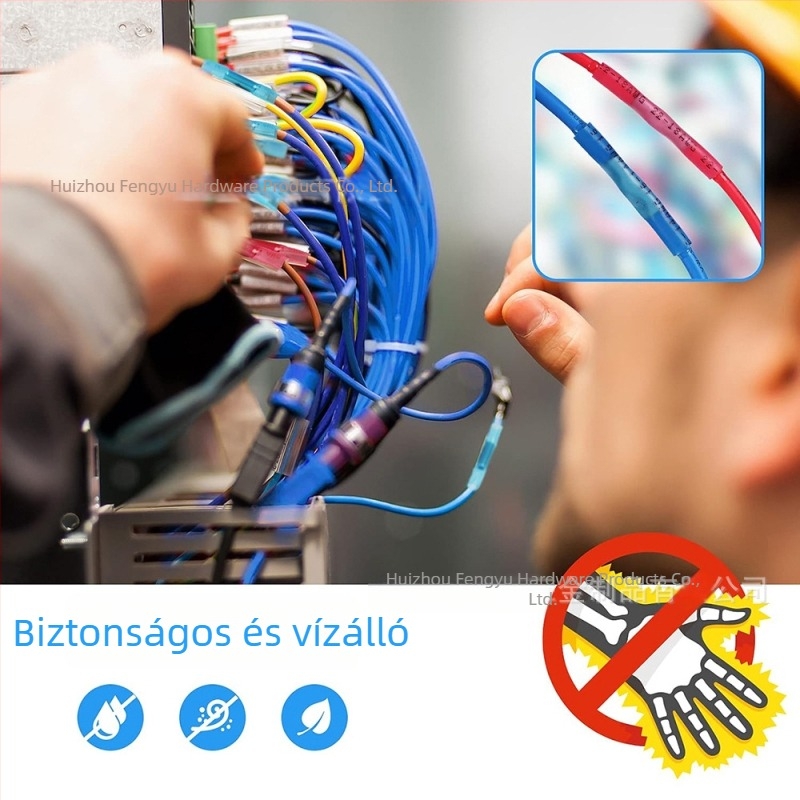 Vízálló hőszorító terminálszett, 130 db, dobozban, réz érintkezők, poliolefin szigetelés, prés-fix interfész