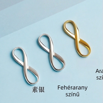 S925 ezüst, aranyozott bevonattal, nyolcas alakú zár DIY ékszerkiegészítő – karkötő és nyaklánc összekötő kapocs