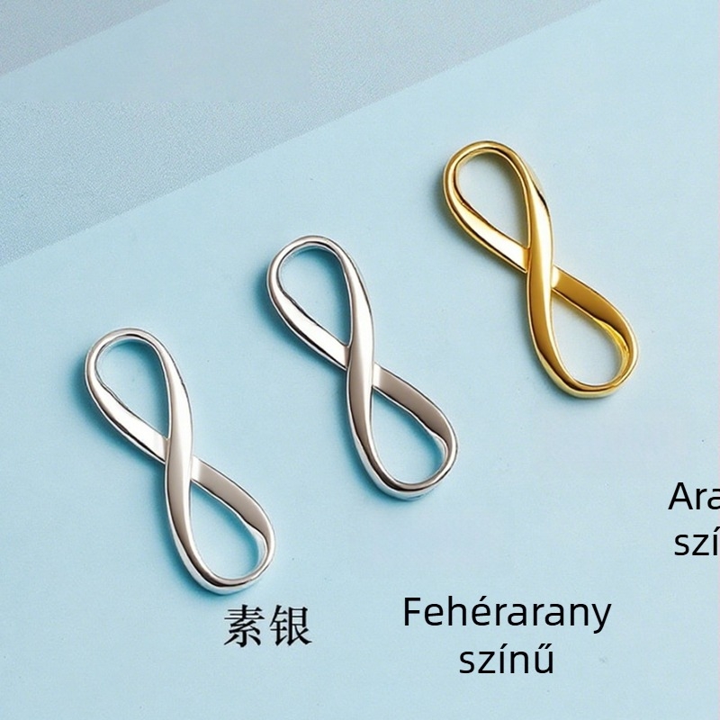 S925 ezüst, aranyozott bevonattal, nyolcas alakú zár DIY ékszerkiegészítő – karkötő és nyaklánc összekötő kapocs