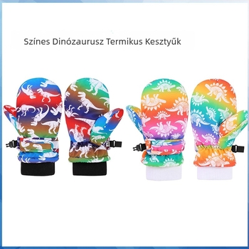 Gyerekeknek készült síkesztyű mitten-stílusban, karikatúra mintával, meleg, nyomtatott felülettel, testre szabható