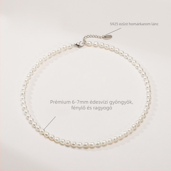 Yuqi édesvízi gyöngy nyaklánc, csepp alakú gyöngyök, titán acél lánc, természetes stílus