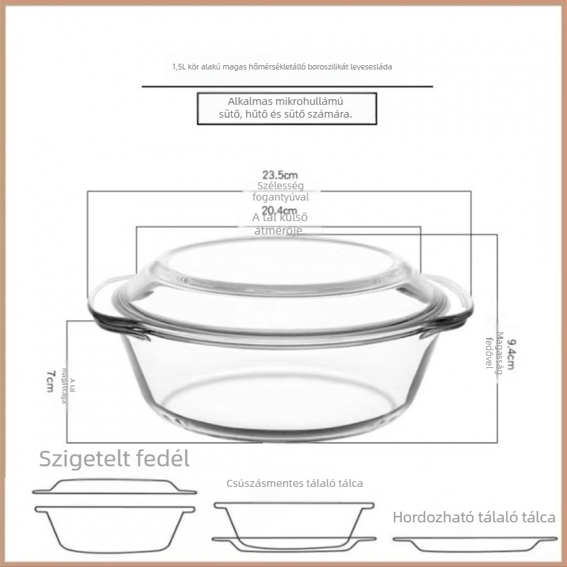 Fedéllel ellátott hőálló boroszilikát üvegből készült tojásos edény gőzöléshez, szabálytalan forma, zománcos felület, mikrohullámú sütőben nem használható