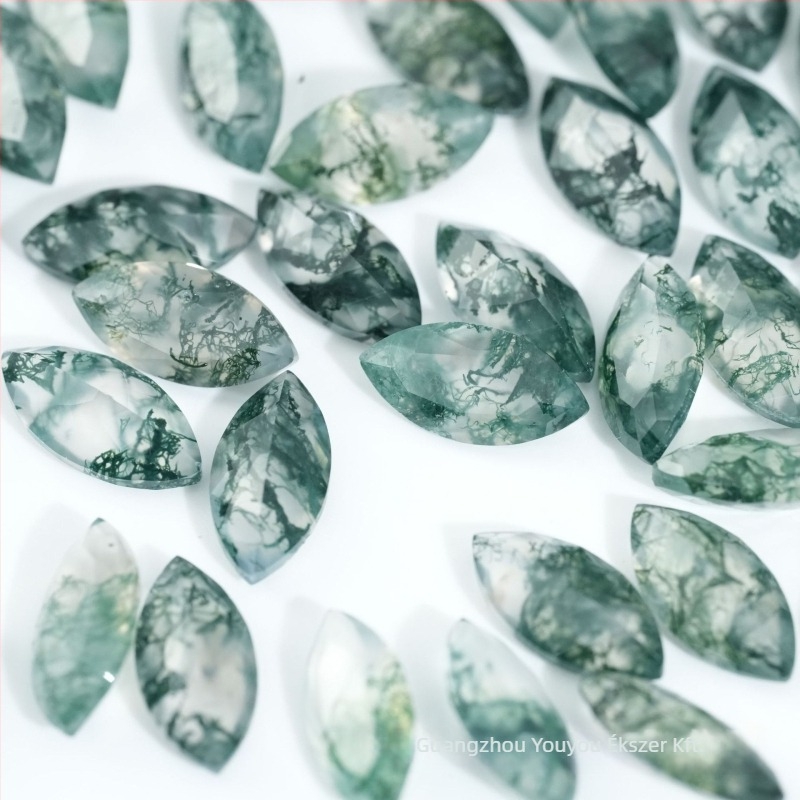 Gyűrű cabochon, vízi achát, ló szem alak, VVS tisztaság, csiszolás és polírozás, testreszabás elérhető