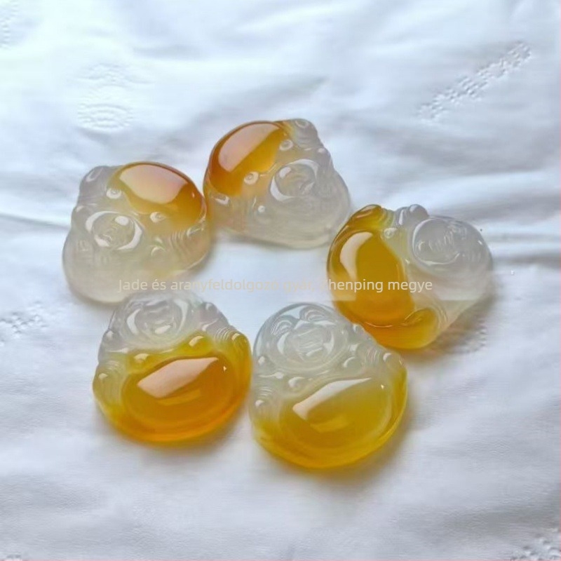 Achalcedon Béke medál, polírozott, természetes kő, SI2 átláthatóság