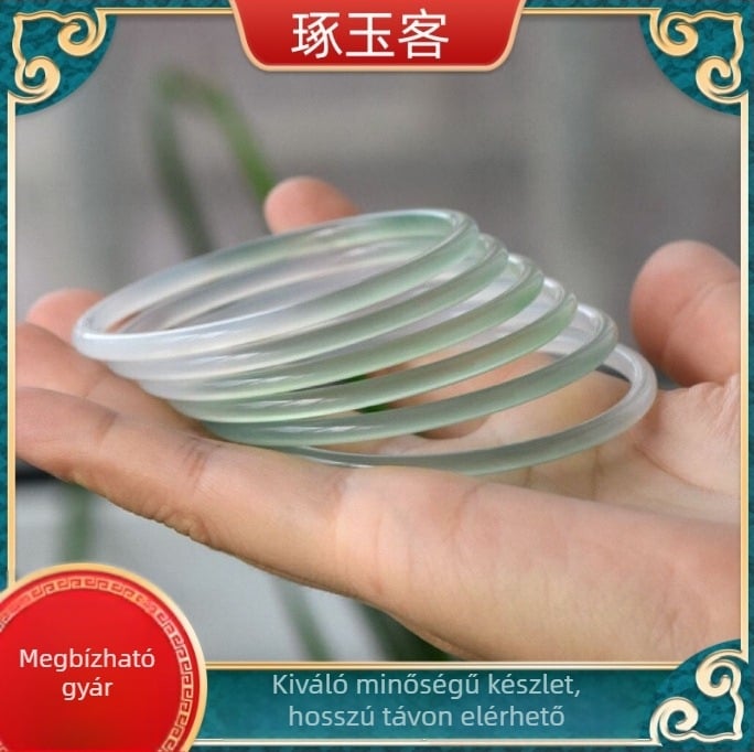 Achalcedon karkötő, természetes kivitel, kör alakú, lógó dísz, luxus stílus