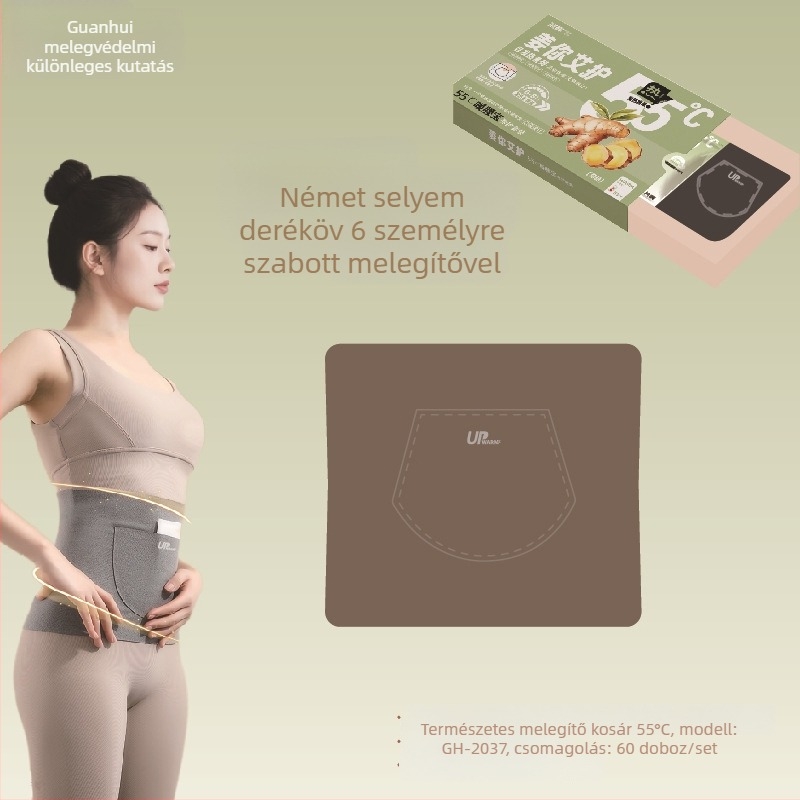 Önjáró fűtésű térdmelegítők és kesztyűk, 55°C, német velúr melegítő, gyógynövényes tapaszok Artemisia és gyömbér