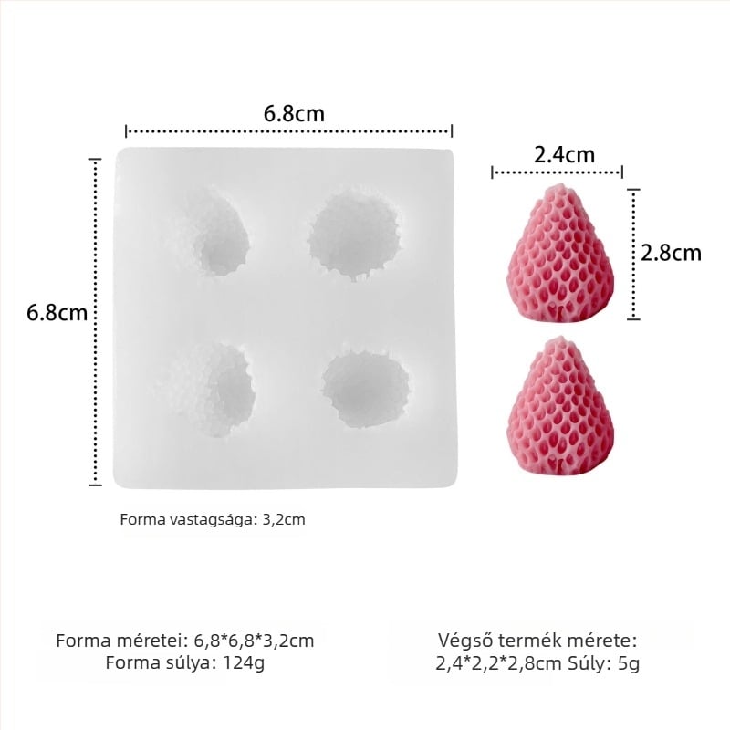 Szilikon süteményforma – szabálytalan alak, Gyümölcs sorozat – aromaterápiás gyertyákhoz