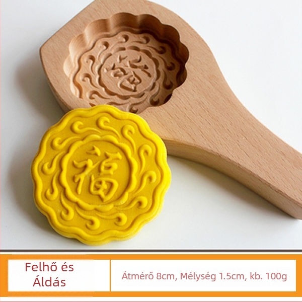 Fából készült Mooncake forma, faragott, egy lyukú, Mid-Autumn, Golden Eagle