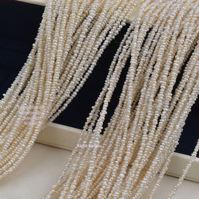 Szabálytalan Keshi édesvízi gyöngyök – csupasz gyöngyök, 38 cm szál, 2025 ősz