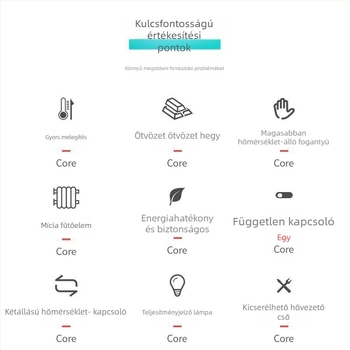 Állítható hőmérsékletű, nagy teljesítményű elektromos forrasztó készlet rozsdamentes acélból, alkalmas csatlakozók és vezetékek forrasztására