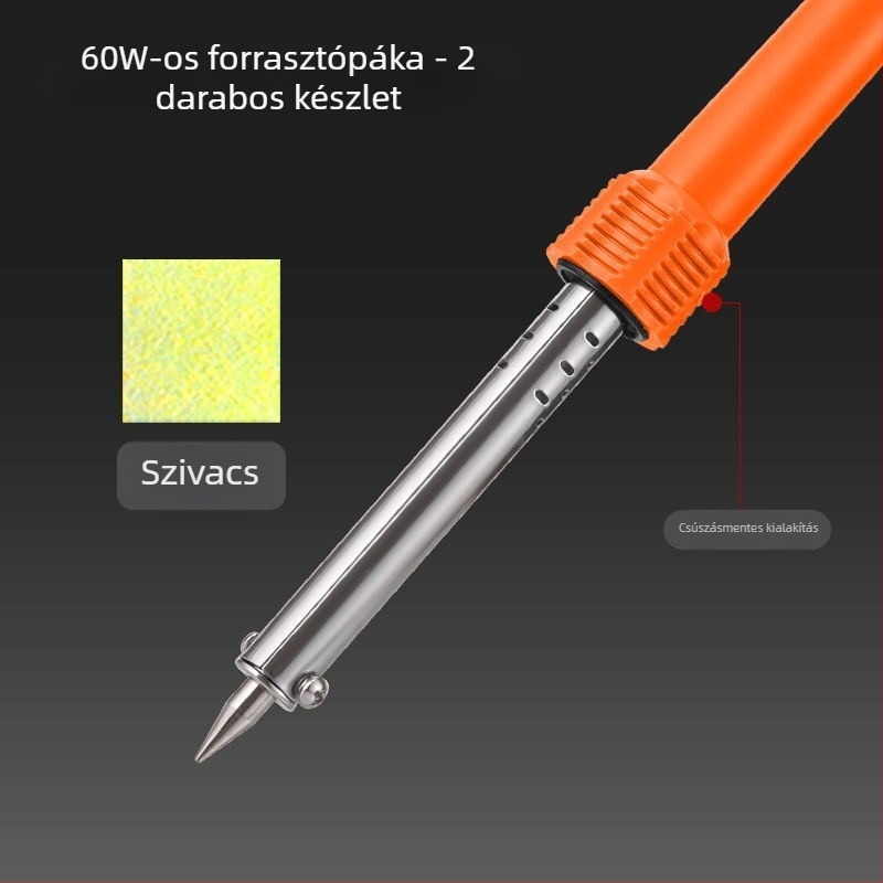 Állítható hőmérsékletű, nagy teljesítményű elektromos forrasztó készlet rozsdamentes acélból, alkalmas csatlakozók és vezetékek forrasztására
