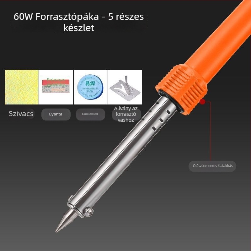 Állítható hőmérsékletű, nagy teljesítményű elektromos forrasztó készlet rozsdamentes acélból, alkalmas csatlakozók és vezetékek forrasztására
