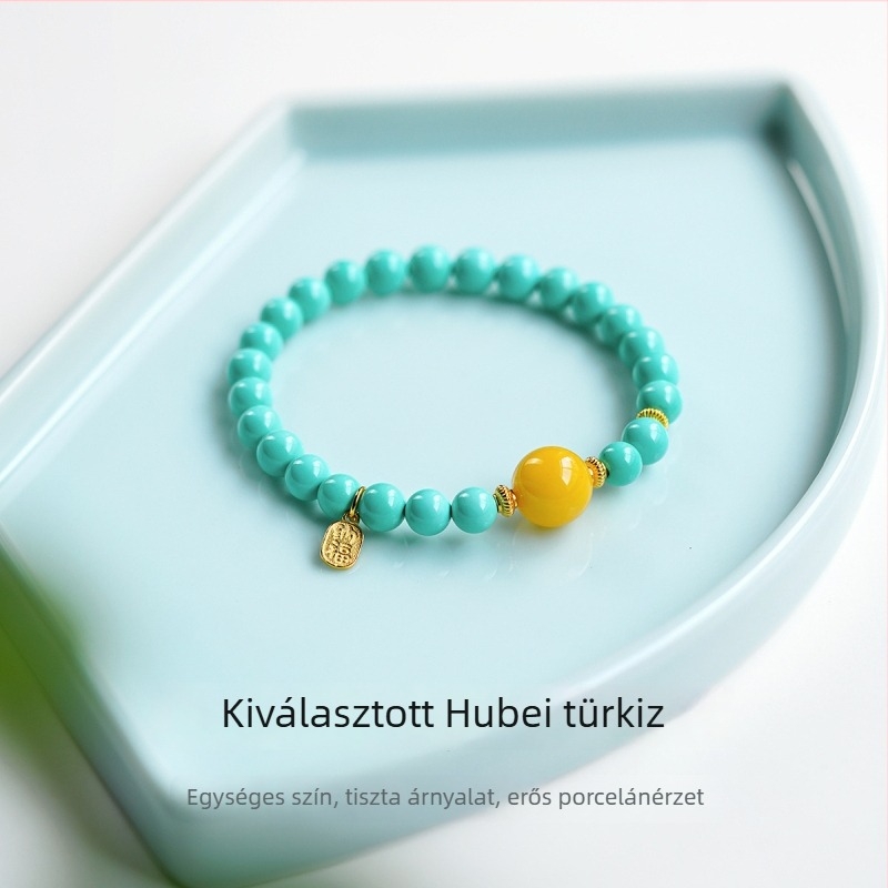 Fenyőkő gyöngy karkötő, polírozott felület, játékos, édes stílus, modell 3283093, uniszex.