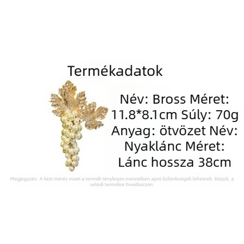 Francia vintage rhinestone gyöngy nyaklánc készlet – levél motívumos corsage, ötvözet, elektroplating bevonat, gyöngyös lánc