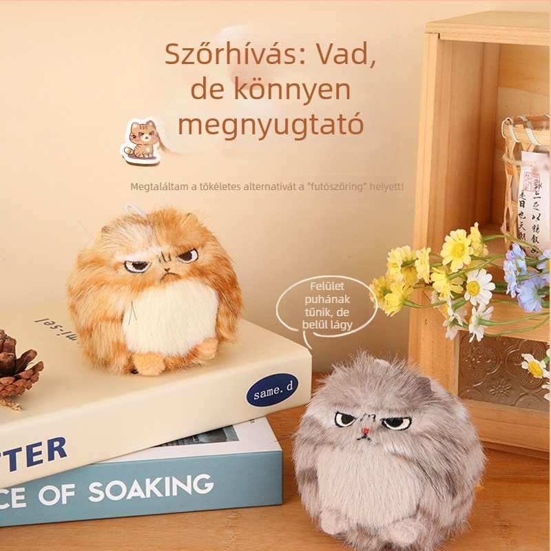 Lucky macska plüss játék húzókötéllel és ringó farkával, csipogó hang, rövid plüss (Töltet: PP pamut; Szőrzet: rövid plüss; Kategória: plüss játék; Márka: Lucky; Korosztály: 15–35)