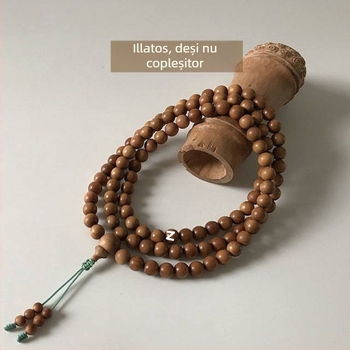 Szantálfa karkötő 108 Buddha gyönggyel, illatos fa, uniszex