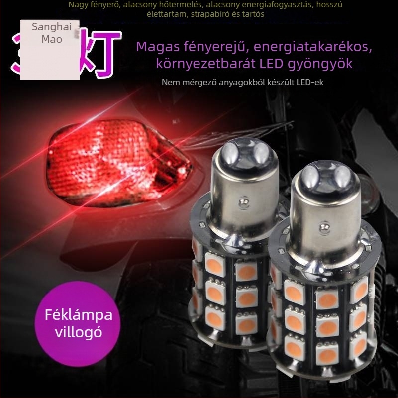 Sanmyushi 12V LED motorkerékpár féklámpa, modell 1157, kompatibilis MT manuális sebességváltóval
