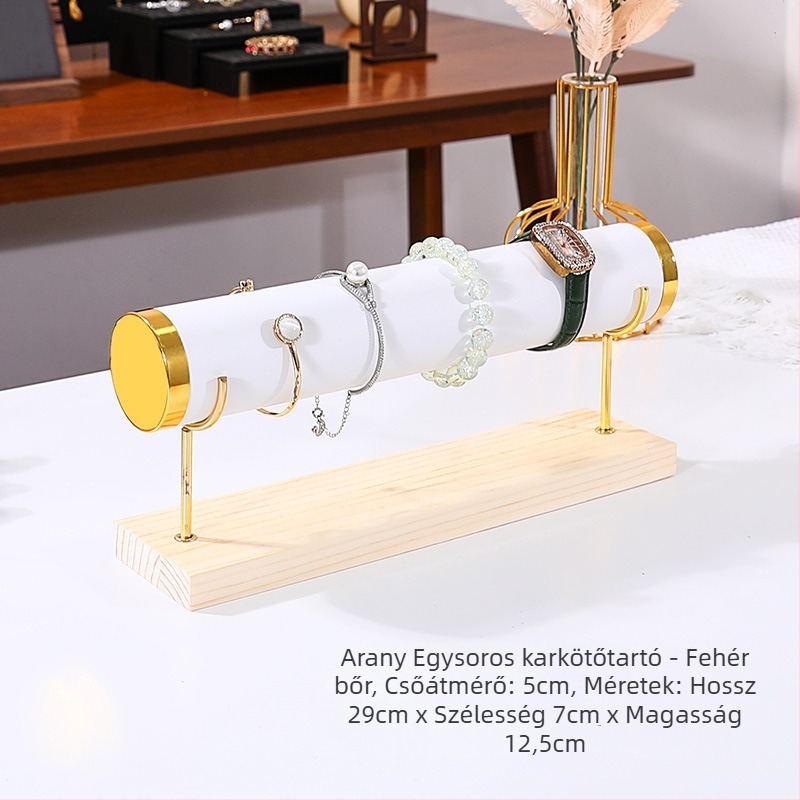 Háromemeletes tömörfa ékszerkijelző állvány asztali kiállításhoz